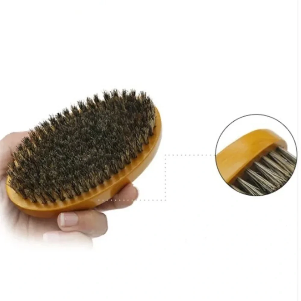 Boar's Hair Beard Brush & Natural Sandalwood Beard‎ Comb Grooming Kit for Men